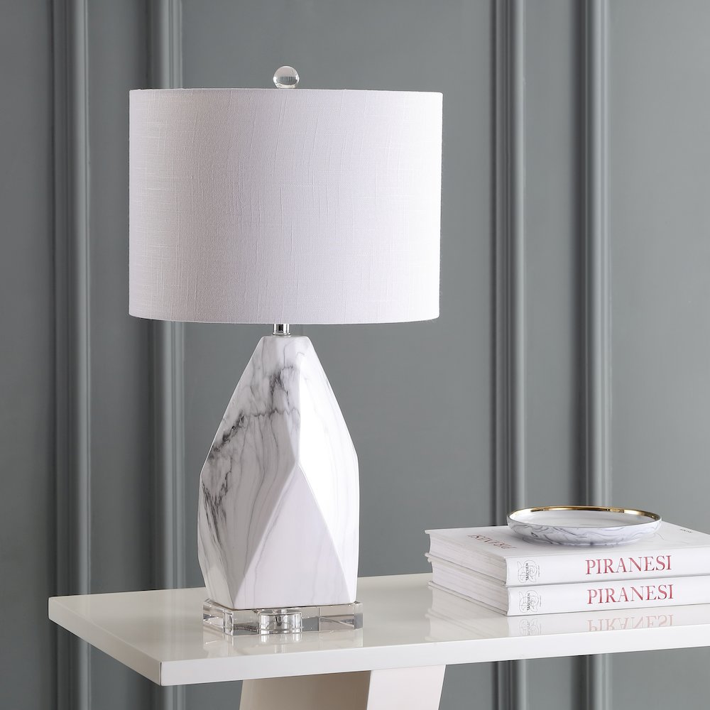 Oslo Ceramic Marblecrystal Led Table Lamp