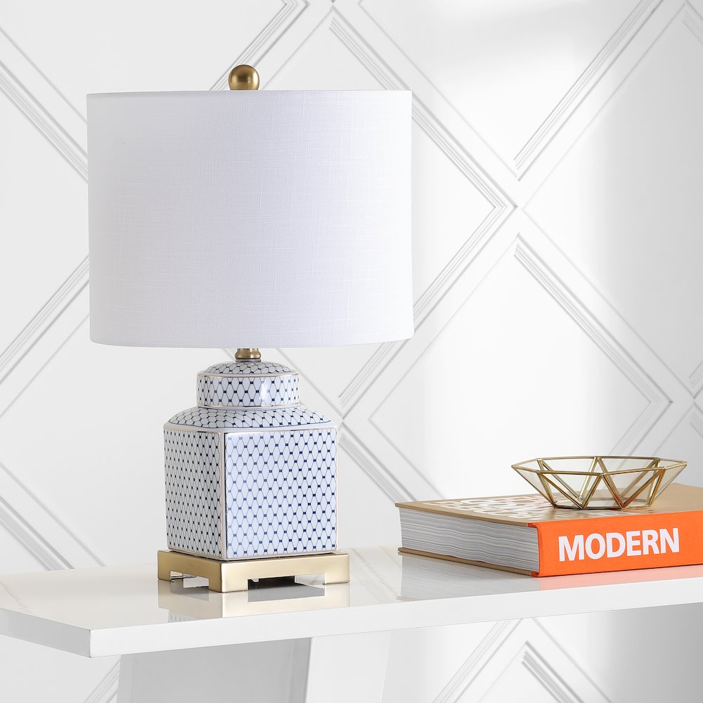 Cleo Ceramicmetal Ginger Jar Led Table Lamp