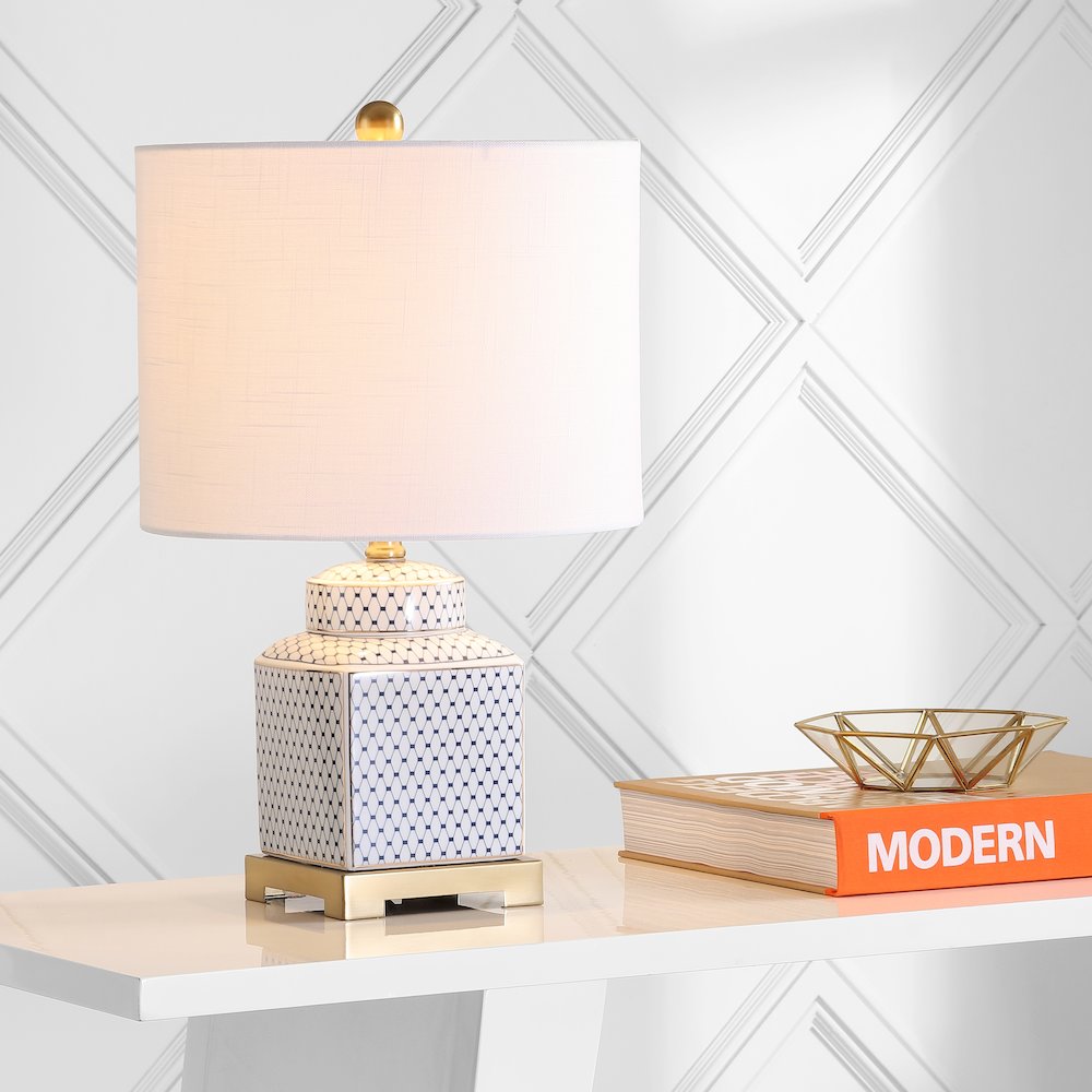 Cleo Ceramicmetal Ginger Jar Led Table Lamp