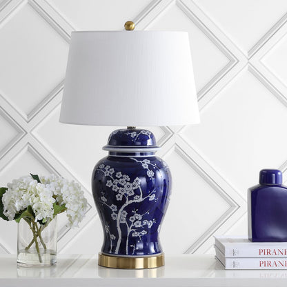 Gracie Ginger Jar Ceramicmetal Led Table Lamp