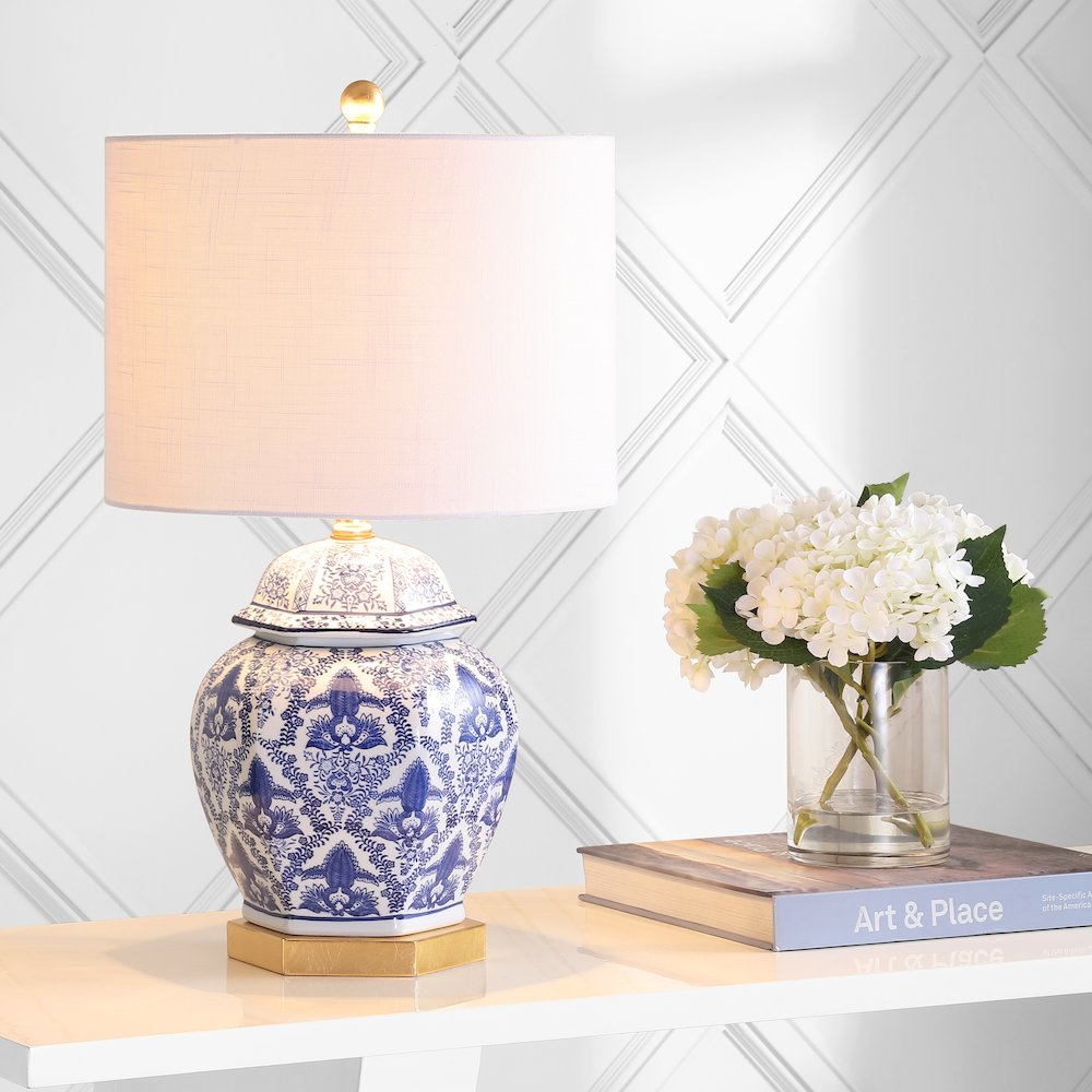 Gretchen Ginger Jar Ceramicmetal Led Table Lamp