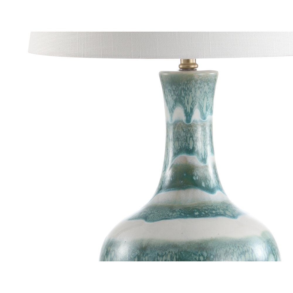 Tucker Striped Ceramicmetal Led Table Lamp