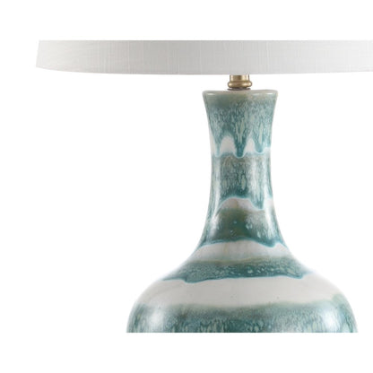 Tucker Striped Ceramicmetal Led Table Lamp