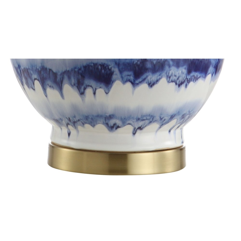 Tucker Striped Ceramicmetal Led Table Lamp