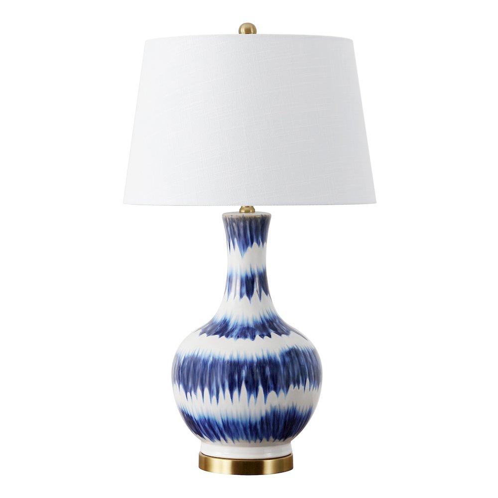 Tucker Striped Ceramicmetal Led Table Lamp
