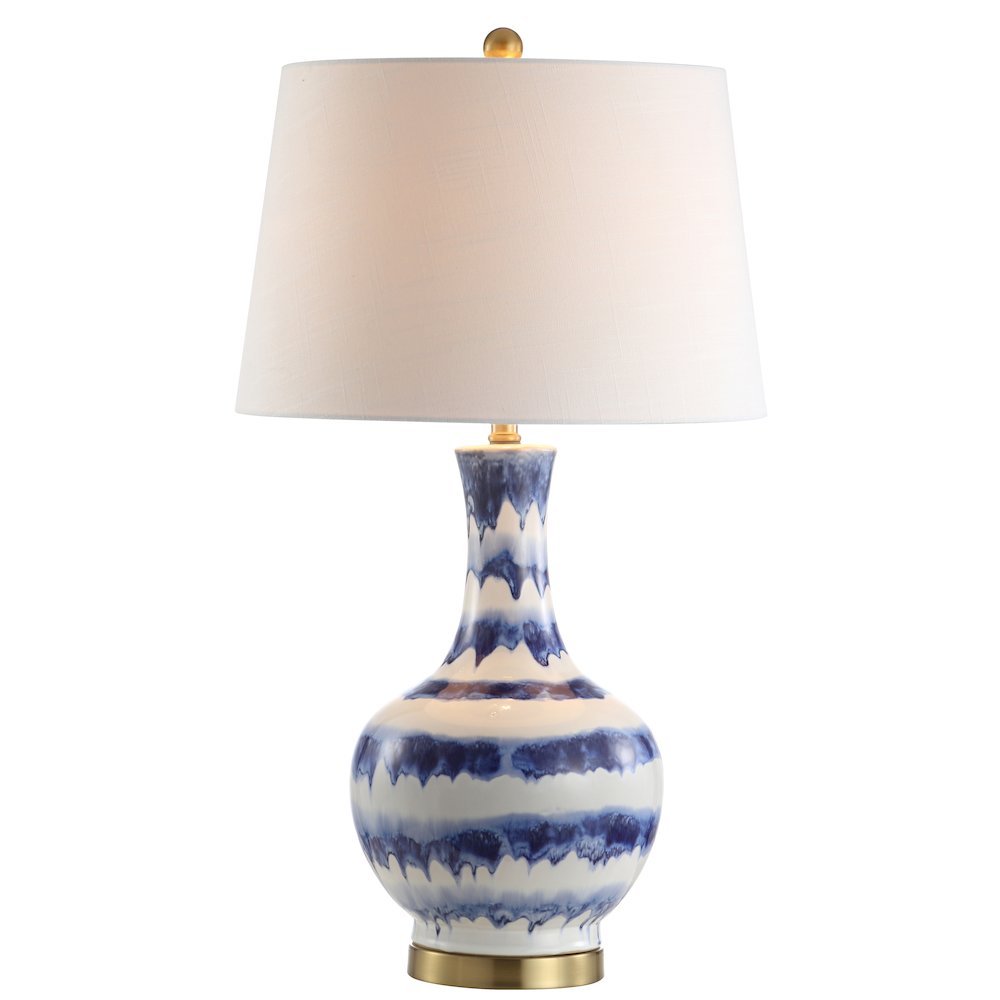 Tucker Striped Ceramicmetal Led Table Lamp