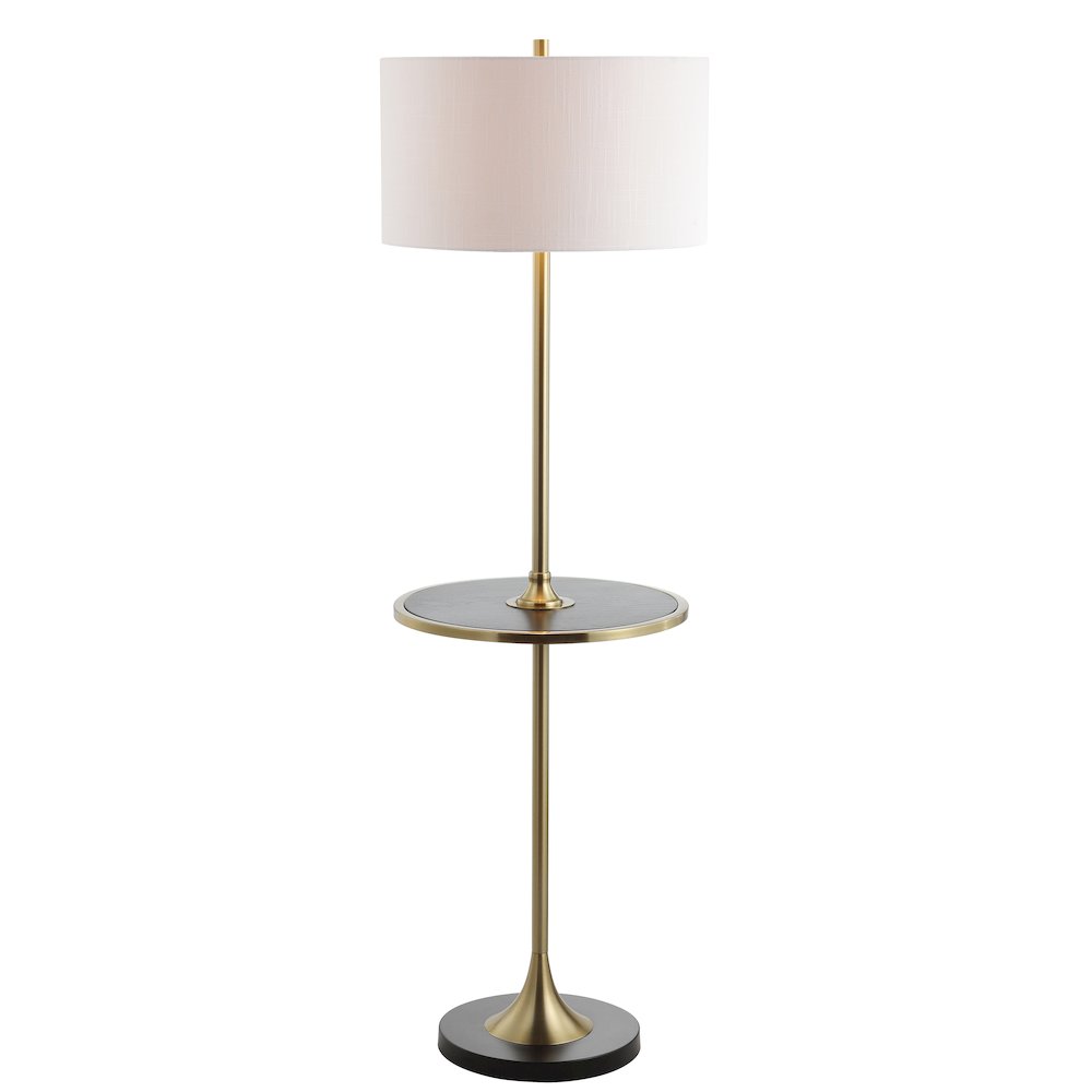 Luce Metal/Wood Led Floor Lamp With Table