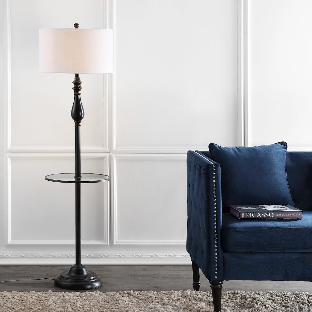 Laine Metal/Glass Led Side Table And Floor Lamp