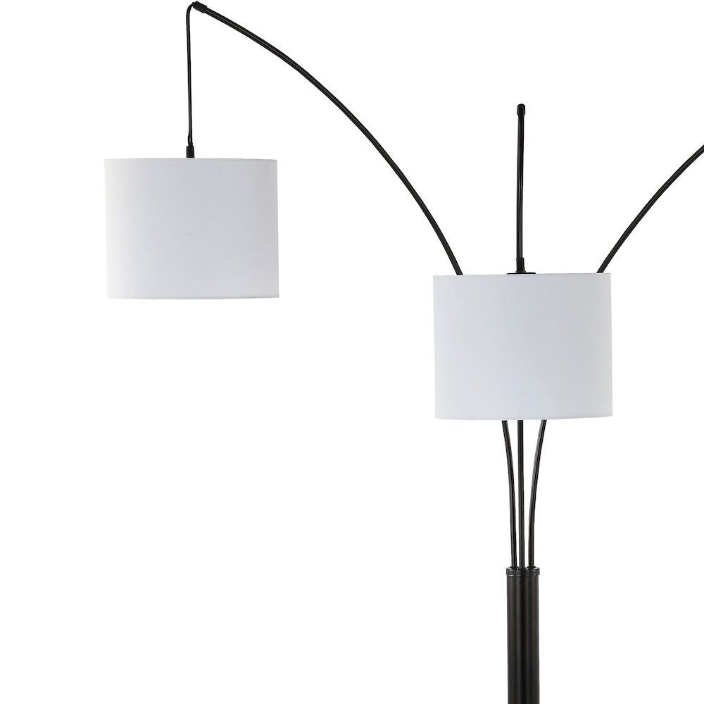 Barrie Mid Century Modern Head Adjustable Iron Led Arc Floor Lamp