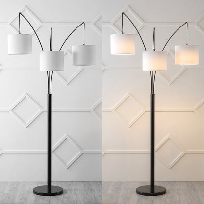 Barrie Mid Century Modern Head Adjustable Iron Led Arc Floor Lamp