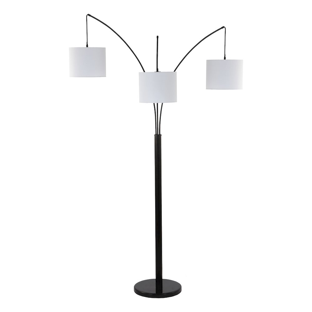 Barrie Mid Century Modern Head Adjustable Iron Led Arc Floor Lamp