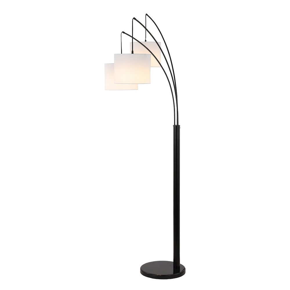 Barrie Mid Century Modern Head Adjustable Iron Led Arc Floor Lamp
