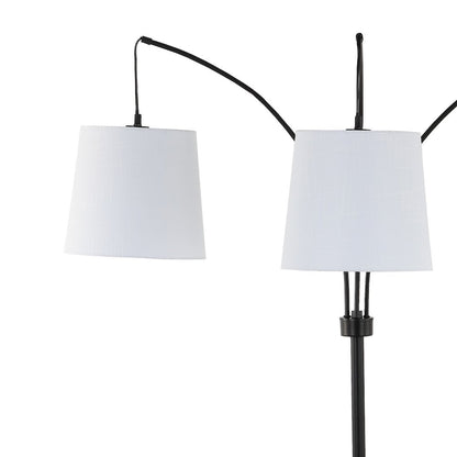 Sylva Mid Century Modern Head Adjustable Iron Led Arc Floor Lamp