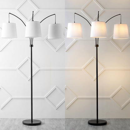 Sylva Mid Century Modern Head Adjustable Iron Led Arc Floor Lamp