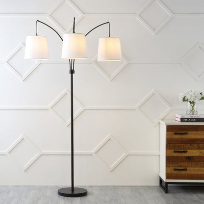 Sylva Mid Century Modern Head Adjustable Iron Led Arc Floor Lamp