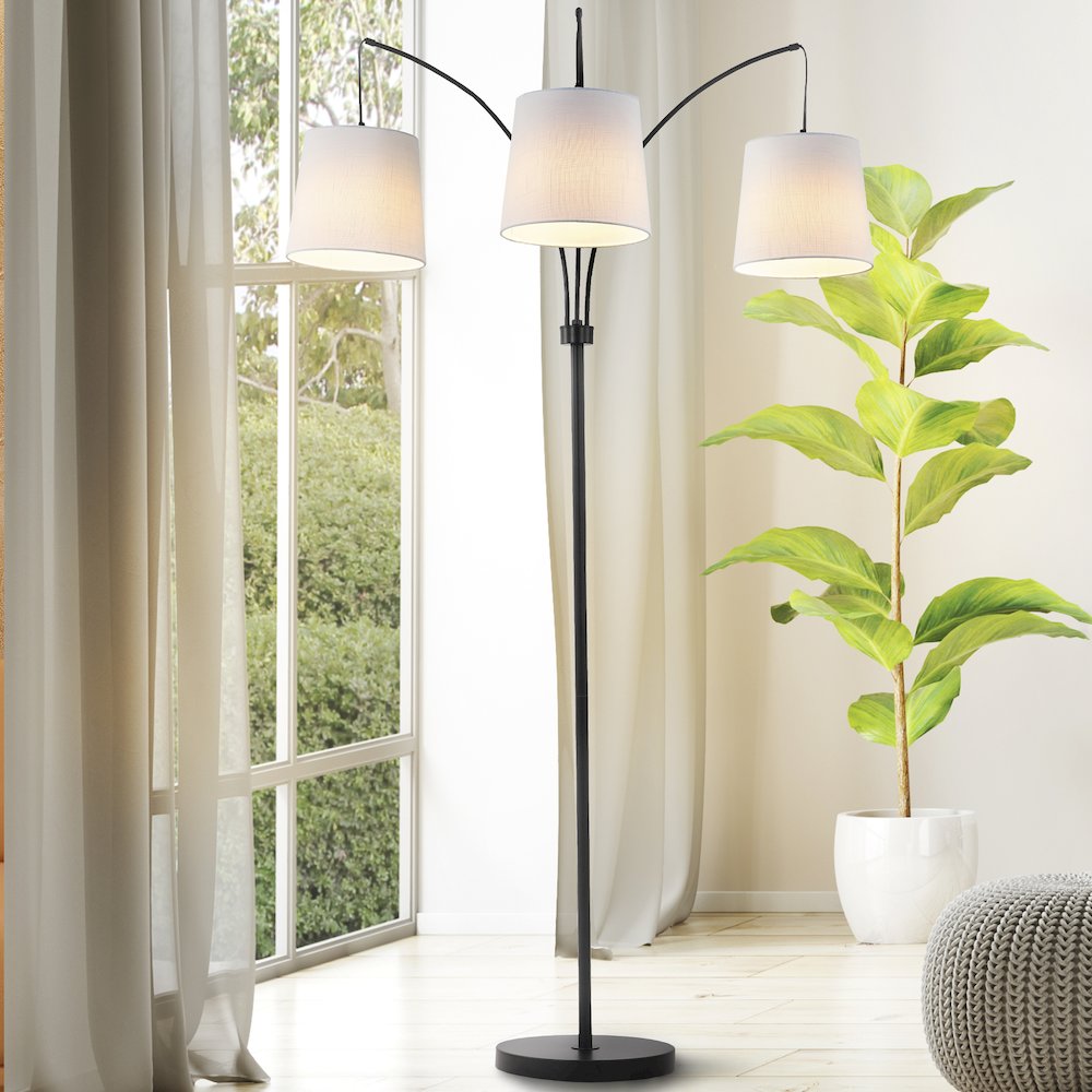 Sylva Mid Century Modern Head Adjustable Iron Led Arc Floor Lamp