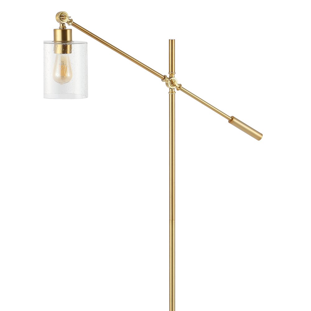 Kathryn Classic Iron/Seeded Glass Adjustable Head Modern Led Floor Lamp
