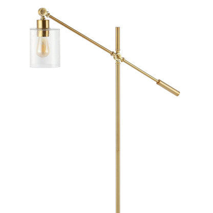 Kathryn Classic Iron/Seeded Glass Adjustable Head Modern Led Floor Lamp