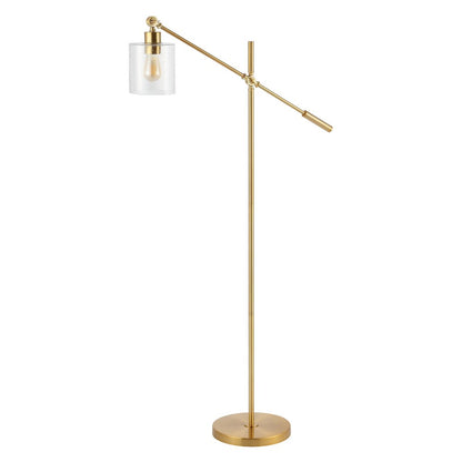 Kathryn Classic Iron/Seeded Glass Adjustable Head Modern Led Floor Lamp