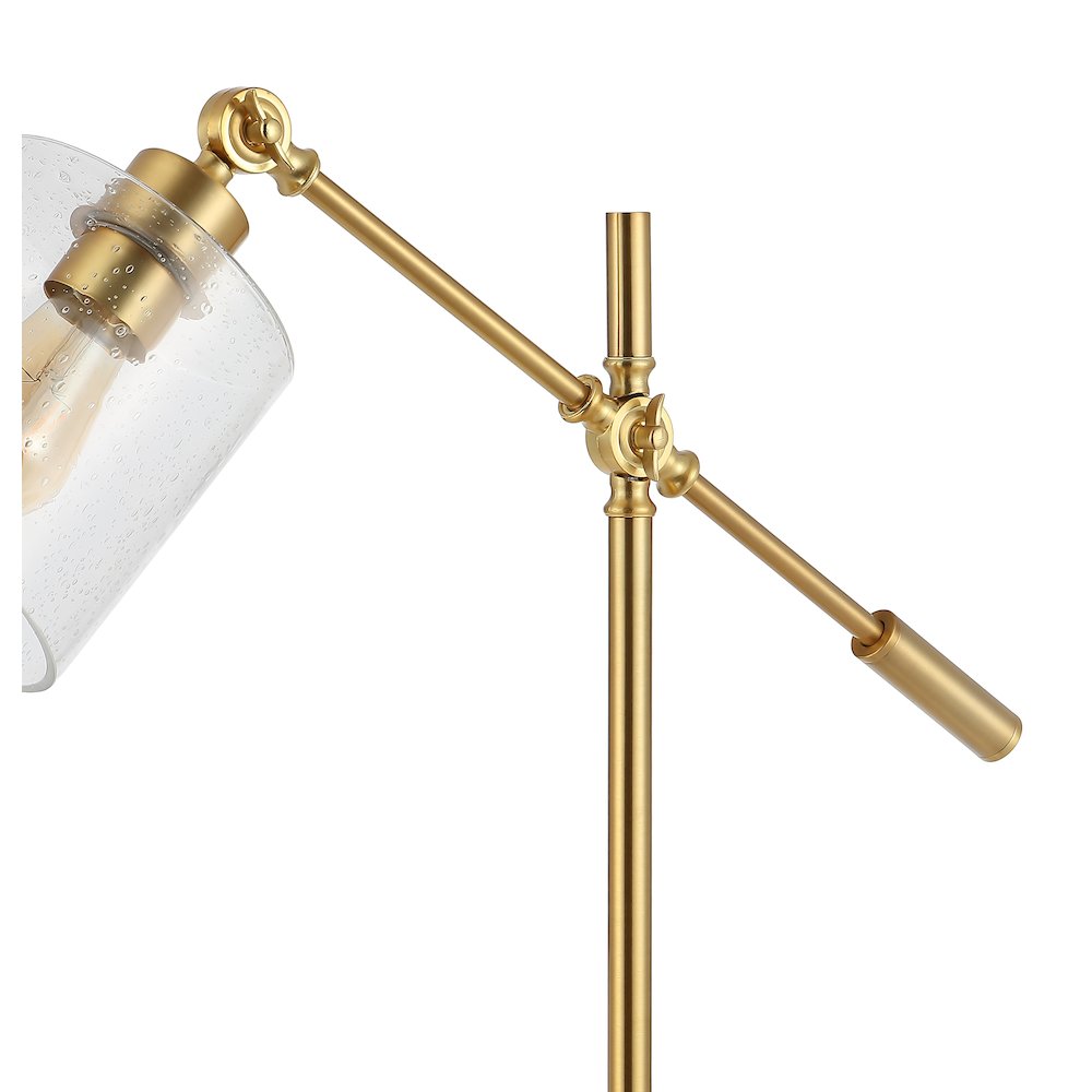 Iron/Seeded Glass Adjustable Head Modern Usb Charging Led Task Lamp