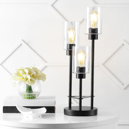 Axel Modern Iron/Seeded Glass Modern Industrial Led Table Lamp