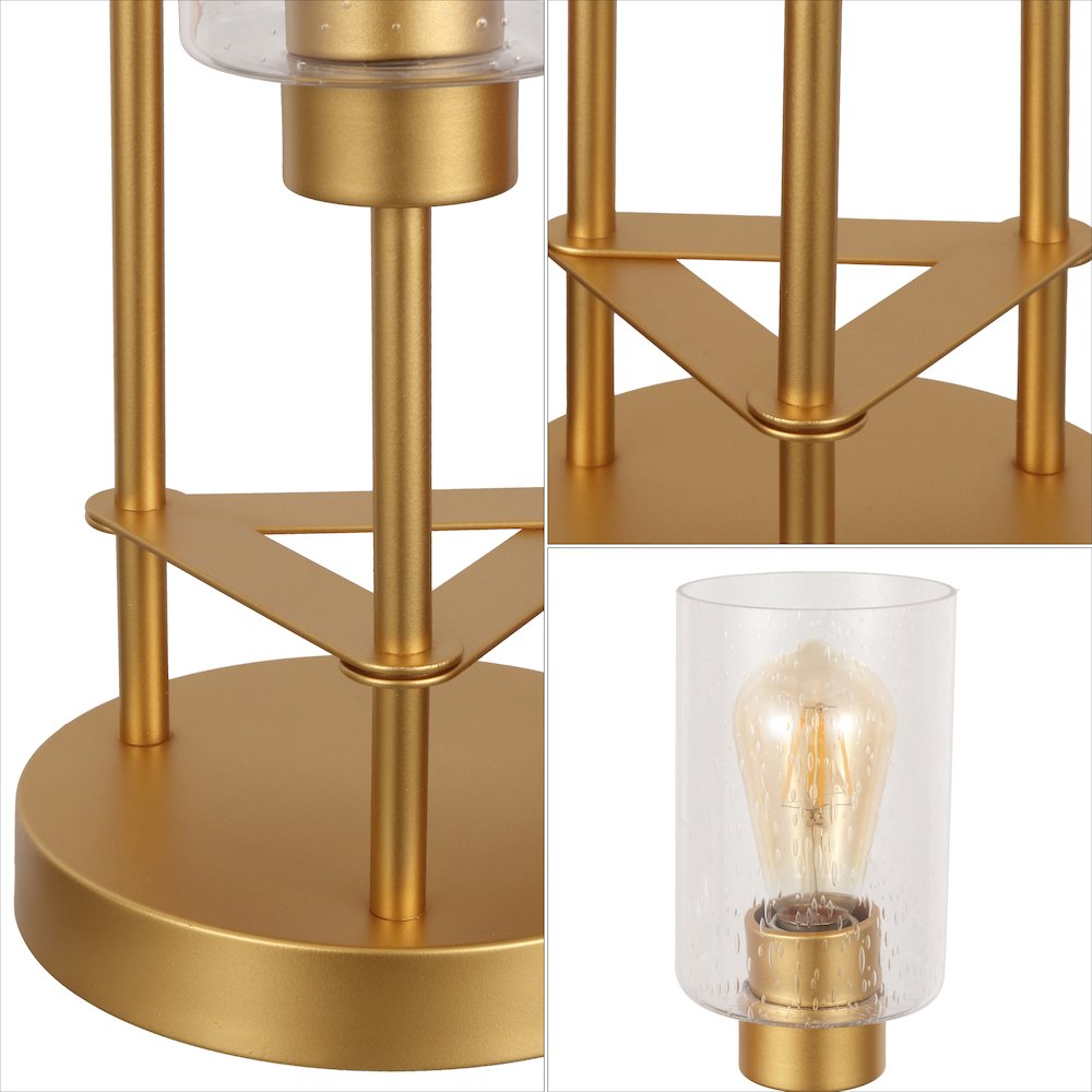 Axel 3-Light Metal/Seeded Glass Cluster LED Table Lamp