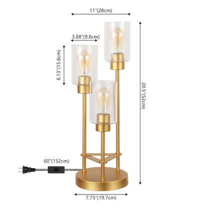 Axel 3-Light Metal/Seeded Glass Cluster LED Table Lamp