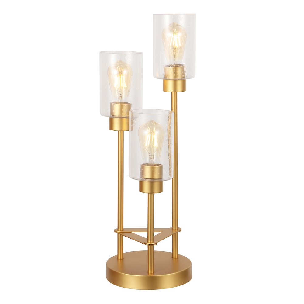 Axel 3-Light Metal/Seeded Glass Cluster LED Table Lamp
