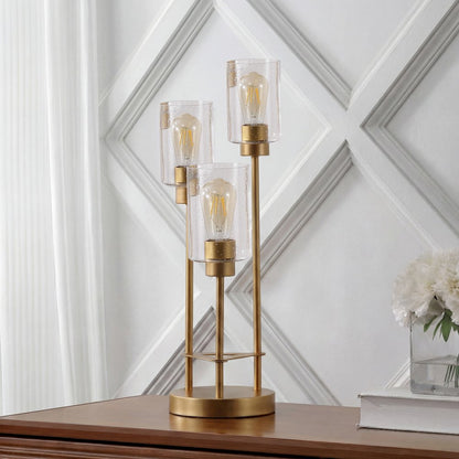 Axel 3-Light Metal/Seeded Glass Cluster LED Table Lamp