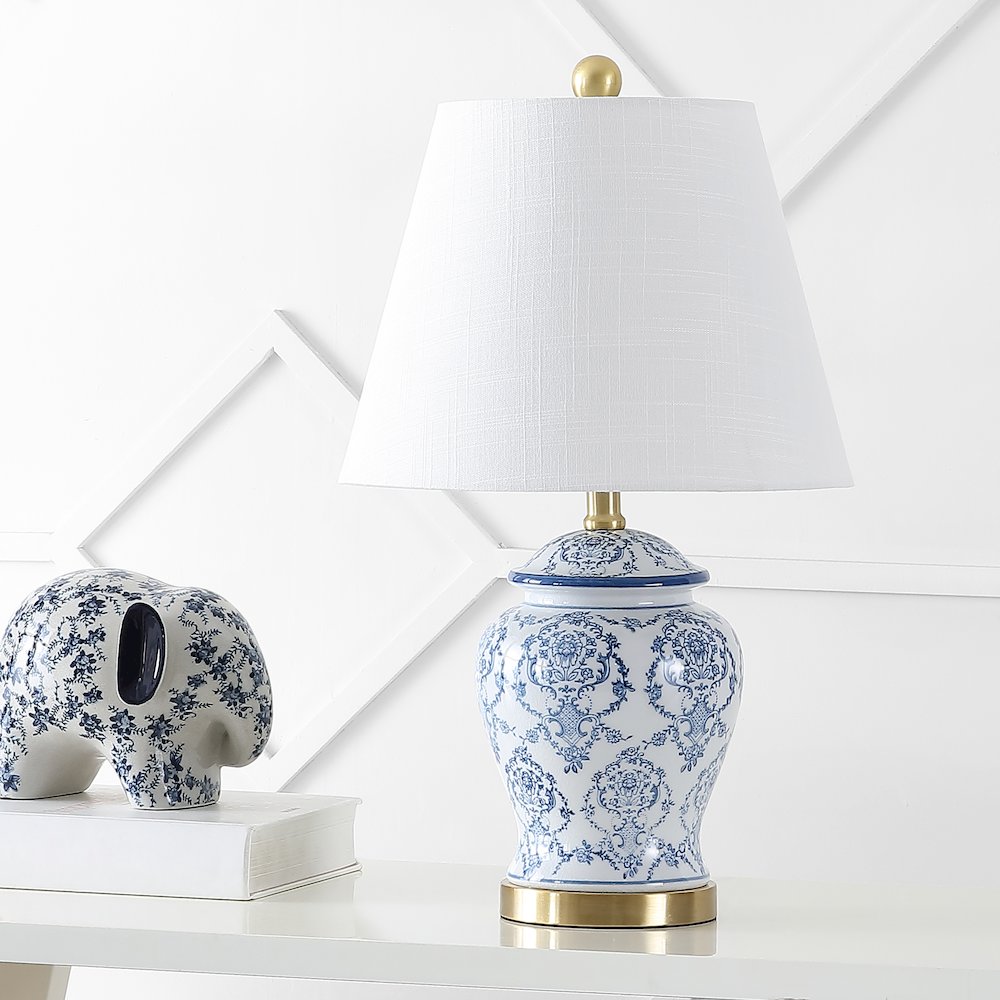 Juliana Traditional Classic Chinoiserie Ceramic Led Table Lamp