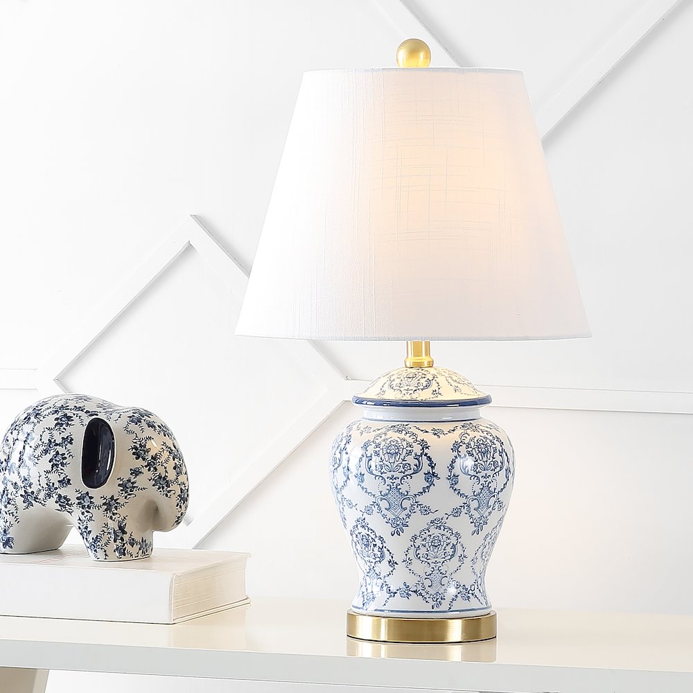 Juliana Traditional Classic Chinoiserie Ceramic Led Table Lamp