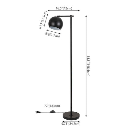 Eva 58.5" LED Floor Lamp with Metal Globe Shade