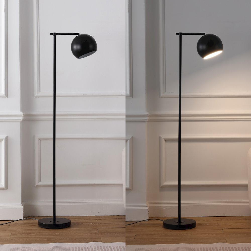 Eva 58.5" LED Floor Lamp with Metal Globe Shade