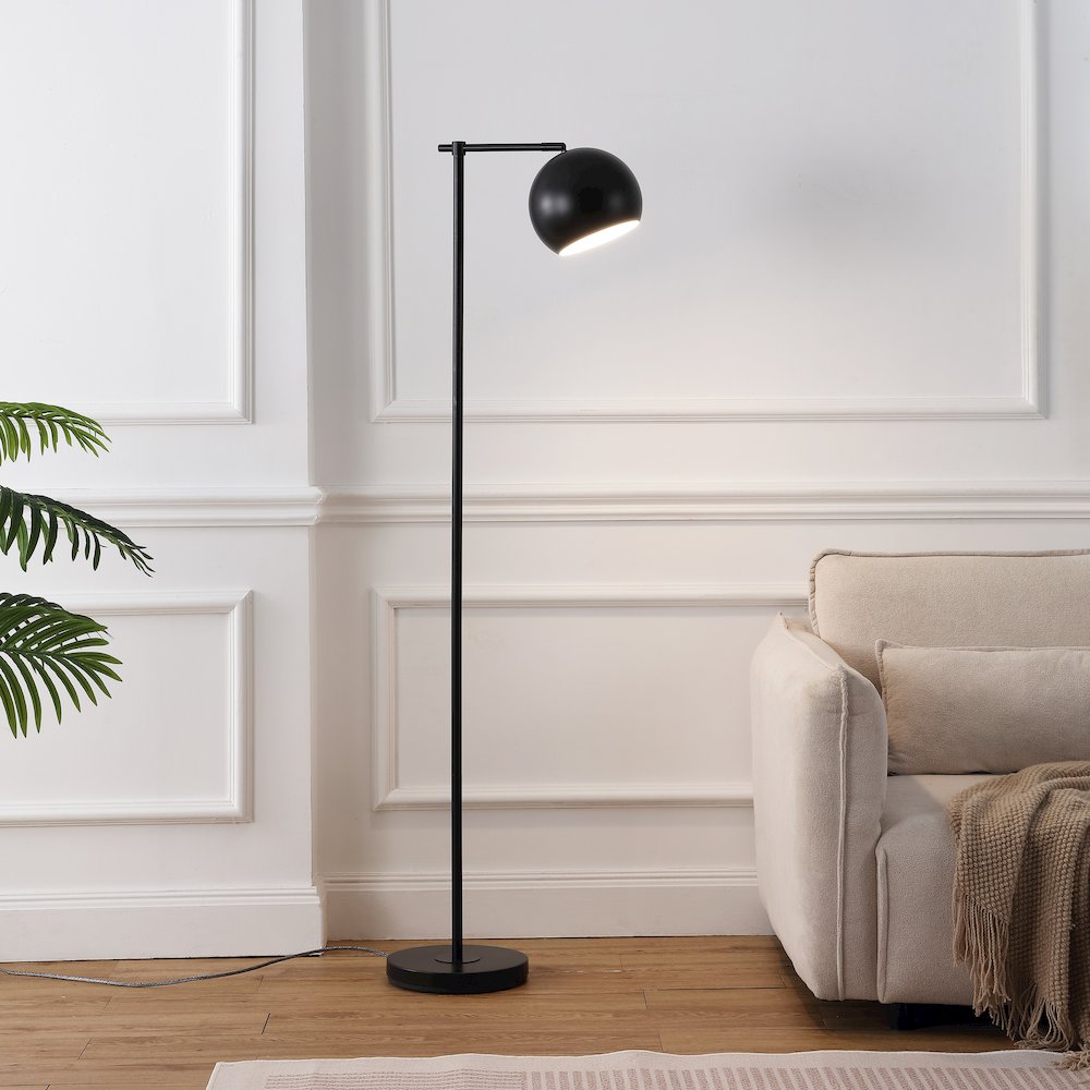 Eva 58.5" LED Floor Lamp with Metal Globe Shade