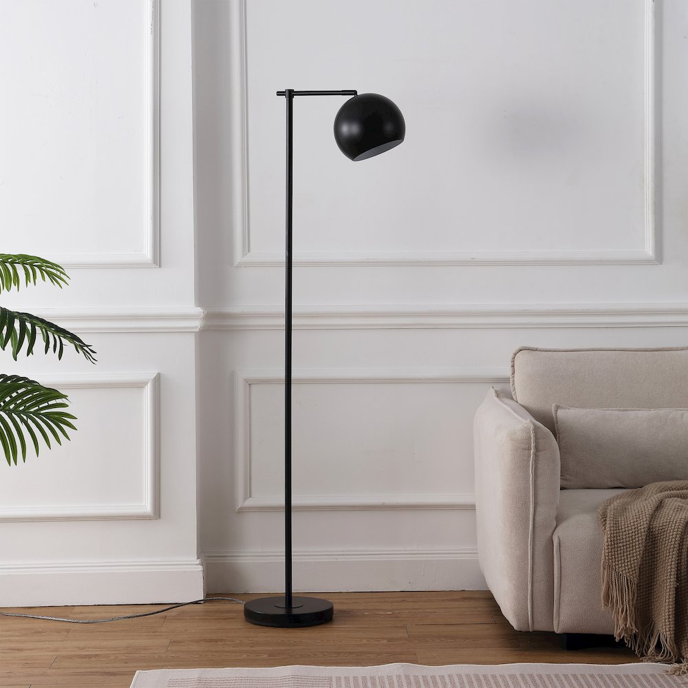 Eva 58.5" LED Floor Lamp with Metal Globe Shade