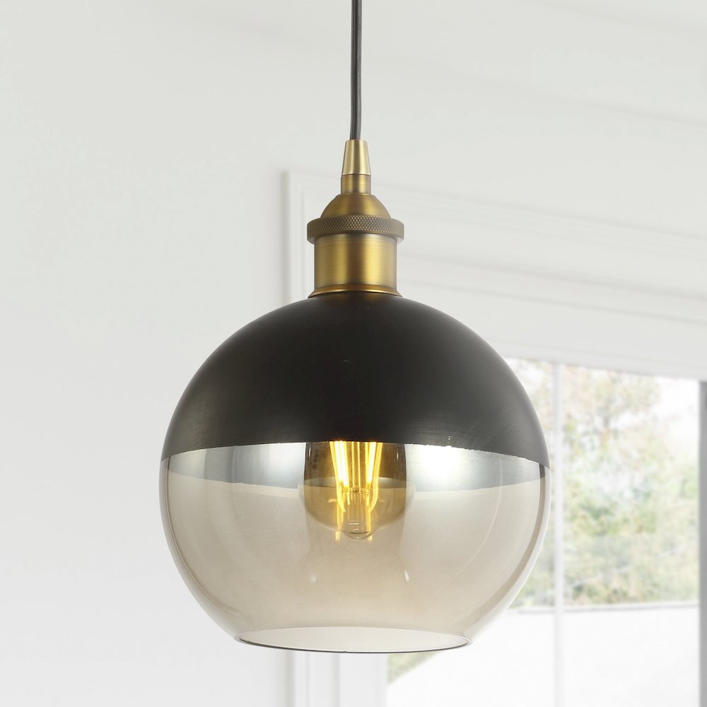 Nixon Adjustable Drop Globe Metal/Glass Led Pendant