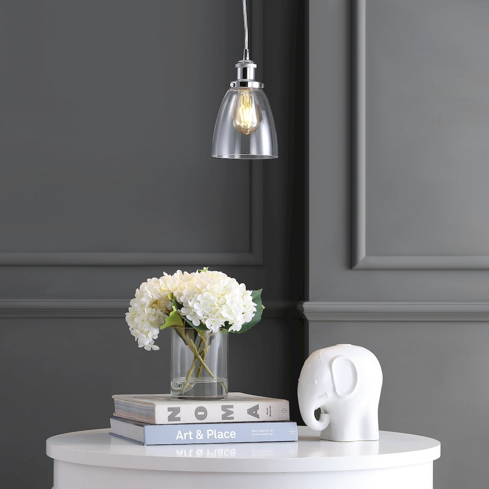 Cleo Adjustable Metal/Glass Led Pendant