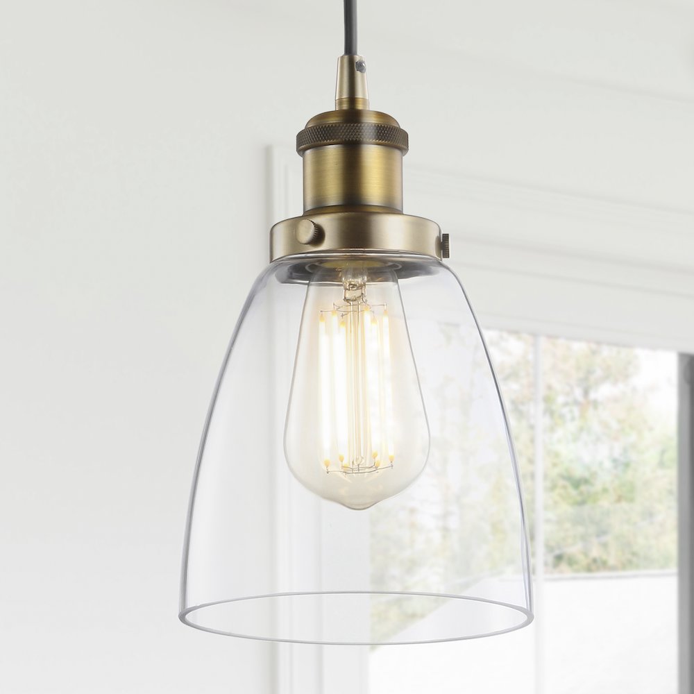 Cleo Adjustable Metal/Glass Led Pendant