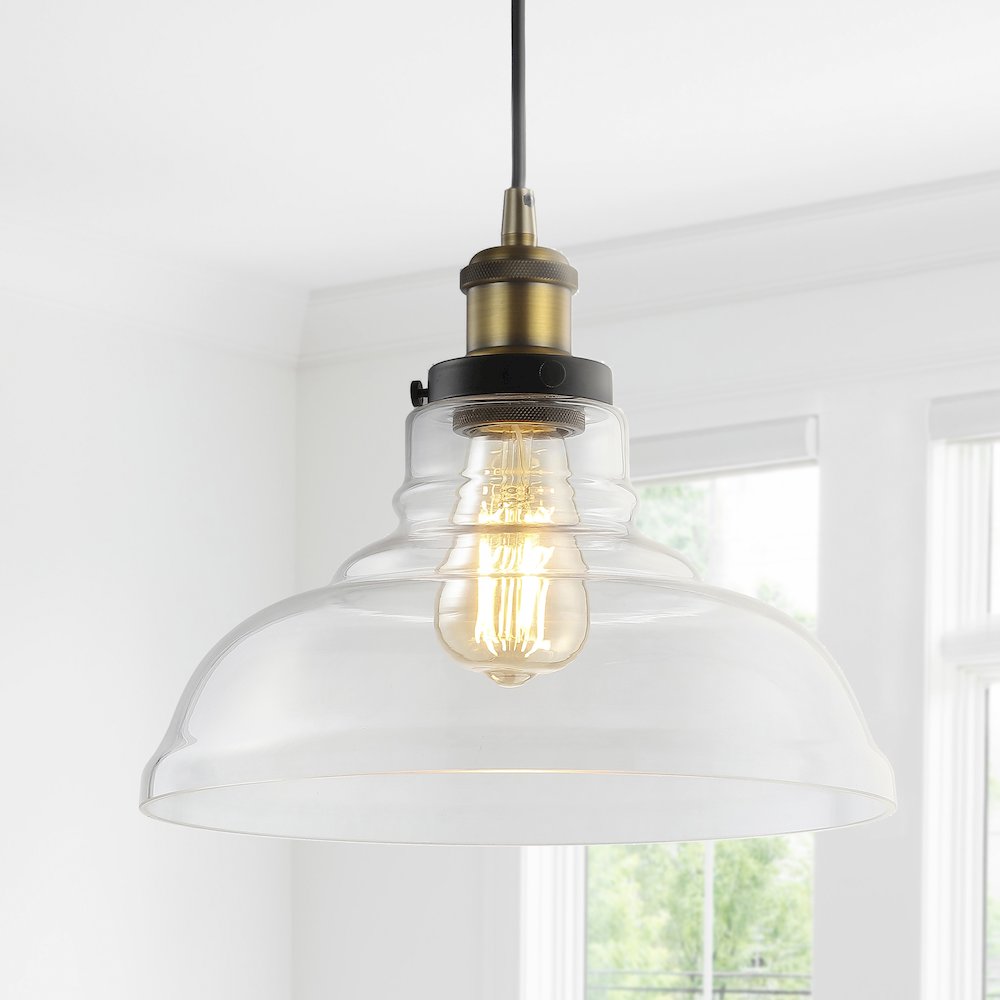 Litchfield Farmhouse Metal/Glass Led Pendant