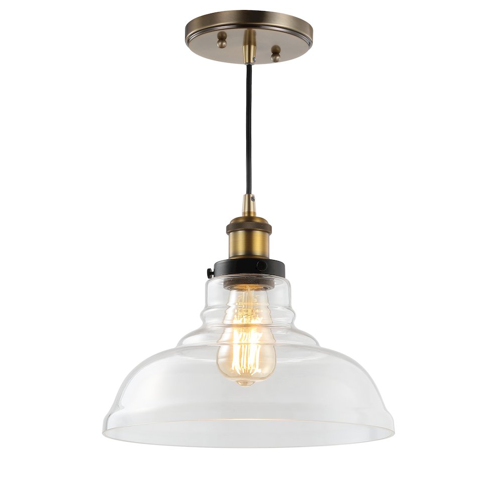 Litchfield Farmhouse Metal/Glass Led Pendant