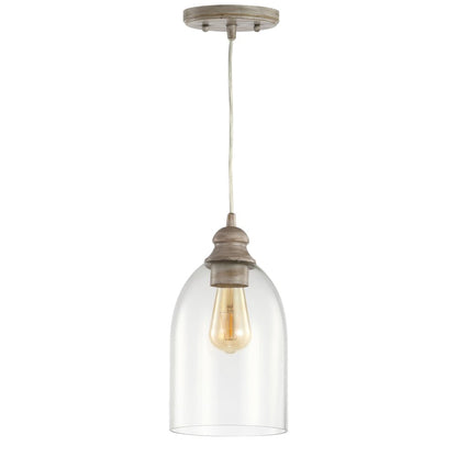 Fontaine Adjustable Greige Glass Led Pendant