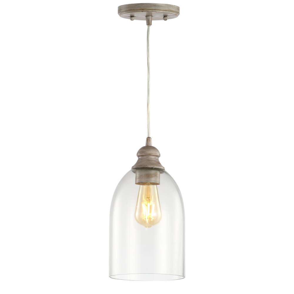 Fontaine Adjustable Greige Glass Led Pendant