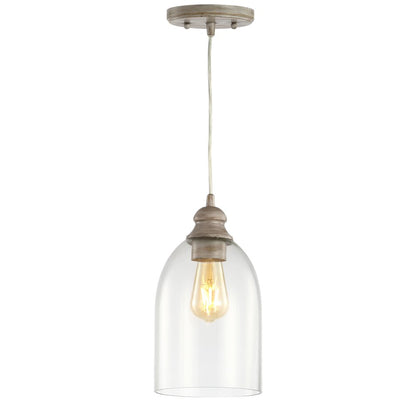 Fontaine Adjustable Greige Glass Led Pendant