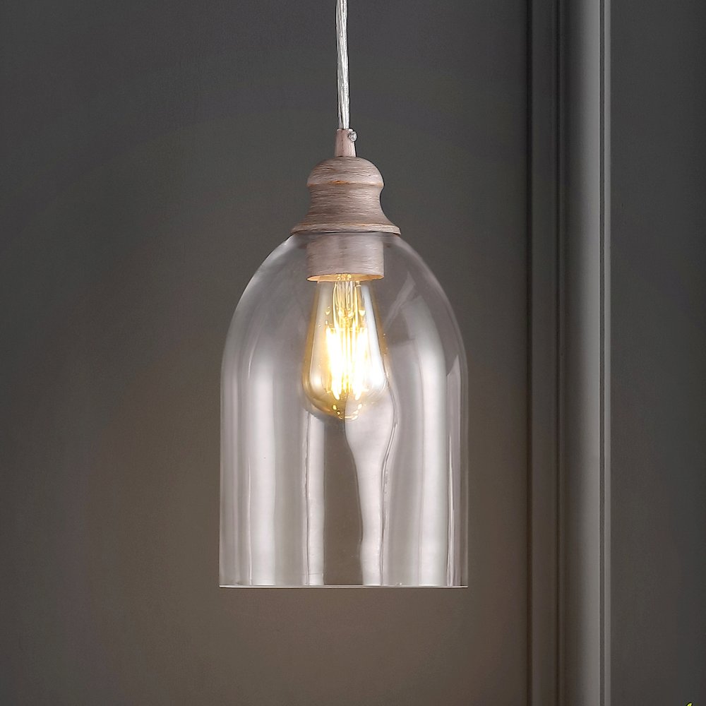 Fontaine Adjustable Greige Glass Led Pendant