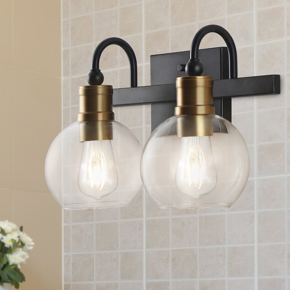 Marais Iron/Glass Rustic Vintage Led Vanity Light