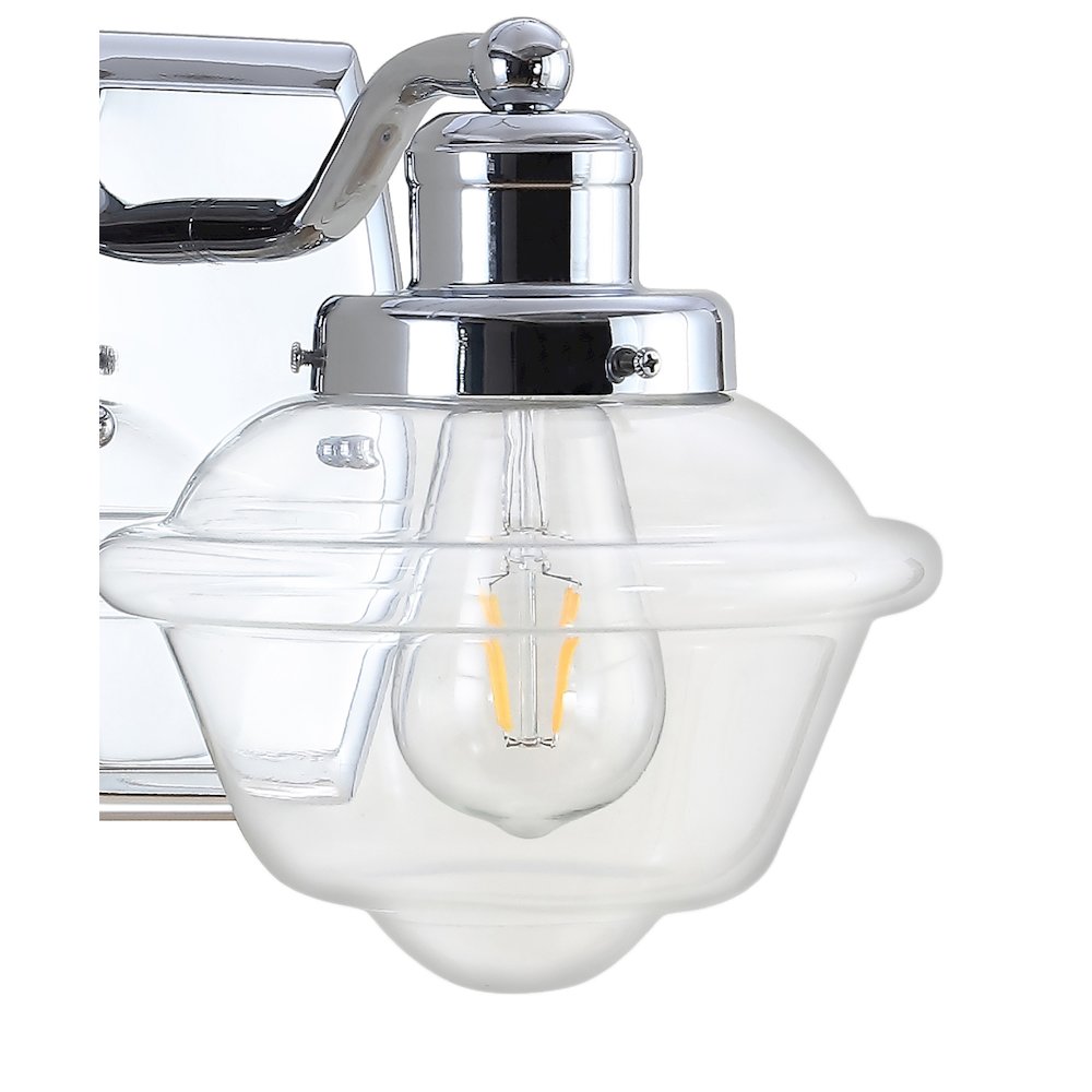 Orleans Iron/Glass Schoolhouse Led Vanity Light