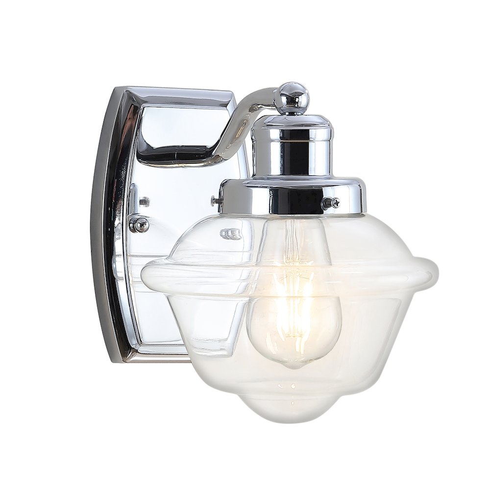 Orleans Iron/Glass Schoolhouse Led Vanity Light