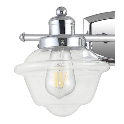 Orleans Iron/Glass Schoolhouse Led Vanity Light