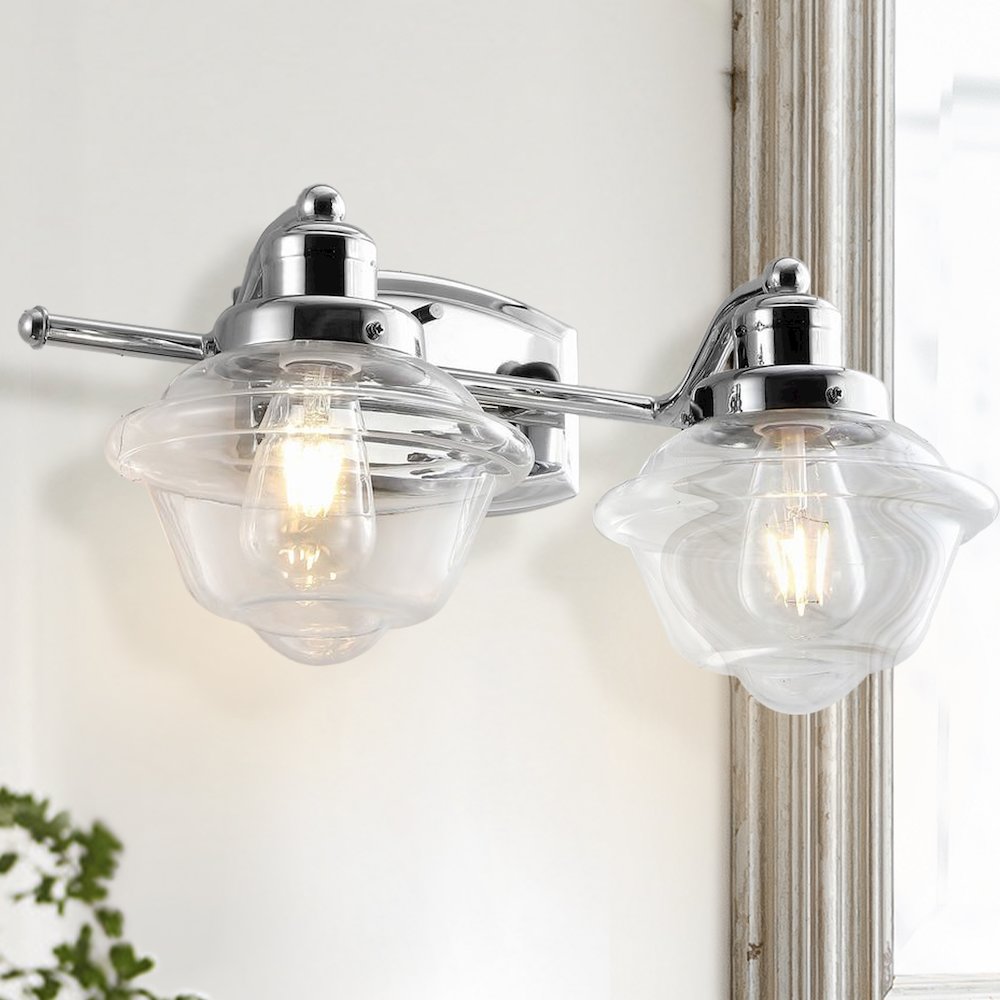 Orleans Iron/Glass Schoolhouse Led Vanity Light