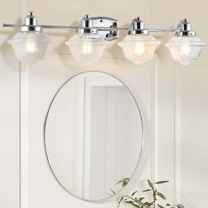 Orleans Iron/Glass Schoolhouse Led Vanity Light
